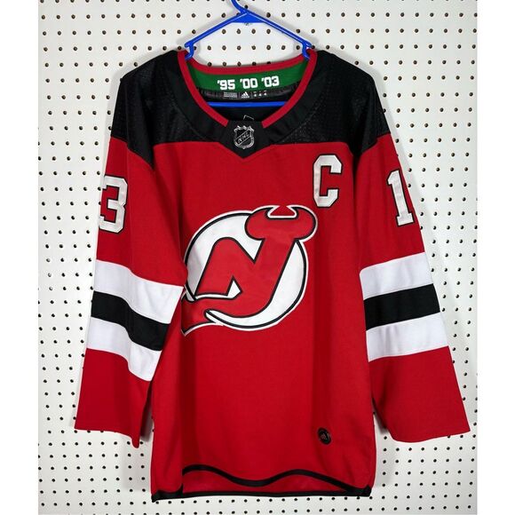 Adidas Nico Hischier #13 New Jersey DevilsRed NHL Hockey Jersey size 50 M